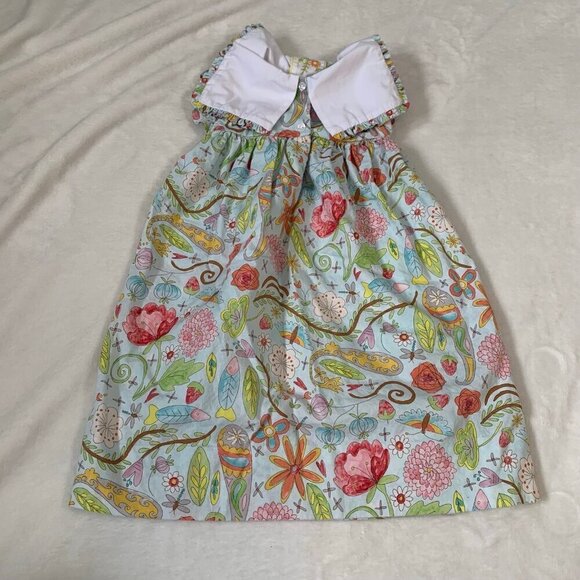 Le' Za Me luxury cutton peter pan collar square floral flowy knee length dress - Picture 7 of 7